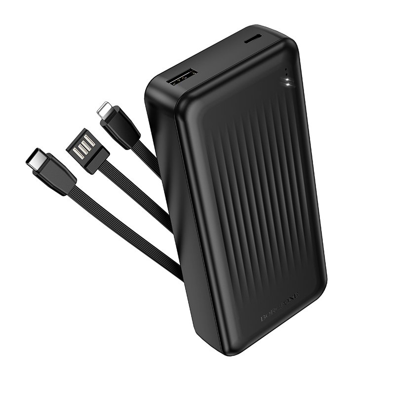 Borofone Power Bank 20000mAh BJ79A Clever - USB -  with Type C and Lightning cables black