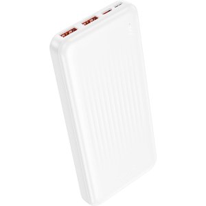 Borofone Power Bank 10000mAh BJ80 Clever - 2xUSB + Type C - QC 3.0 22,5W PD 20W white