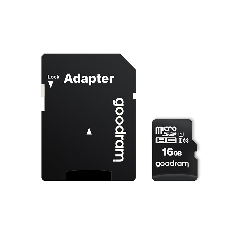 GOODRAM Memory MicroSD Card - 16GB with adapter UHS I CLASS 10 100MB/s