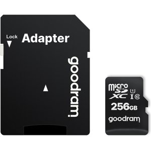 GOODRAM Memory MicroSD Card - 256GB with adapter UHS I CLASS 10 100MB/s