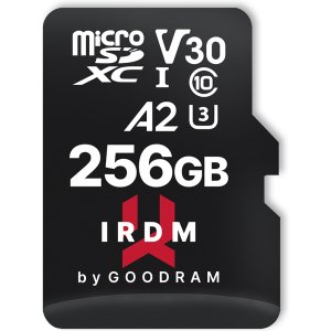 GOODRAM Memory MicroSD Card IRDM - 256GB with adapter UHS I U3 V30 A2 170MB/s