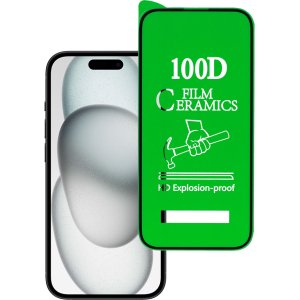 Tempered Glass HARD CERAMIC for IPHONE 15 PLUS BLACK