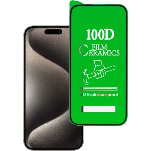 Tempered Glass HARD CERAMIC for IPHONE 15 PRO BLACK