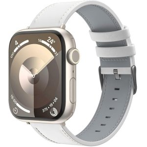 Benks Vintage Leather Watch Band for Apple Watch 42/44/45/49 biały
