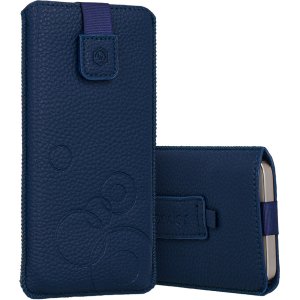 WONDER Deko Pouch Case (Size L) for Iphone 13 Mini/12 Mini/SE 2020/2022/7/8 navy