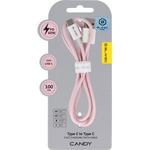 Blavec Cable Candy braided - USB to Type C - PD 60W 3A 1 metre Apple CarPlay/Android Auto (CCA-UC3P10) pink