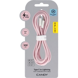 Blavec Cable Candy braided - Type C to Lightning - PD 20W 2,4A 3 metres Apple CarPlay (CCA-CL24P30) pink