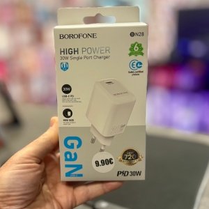 Borofone BN28 High Power GaN Φορτιστής 30W USB-C PD – Λευκός