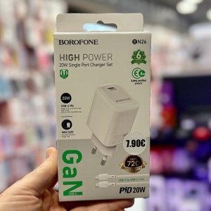 Borofone BN26 φορτιστής 20 W USB‑C + καλώδιο USB‑C 1 m