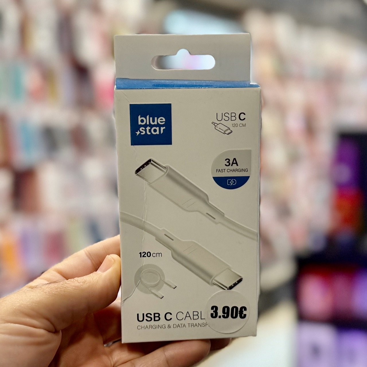 Blue Star USB-C σε USB-C 1,2 m καλώδιο, 3 A