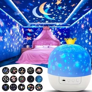Προβολέας Αστεριών Starry Sky 360° – Νυχτερινό Φως 3‑σε‑1 για Οροφή & Κορυφή Κρεβατιού