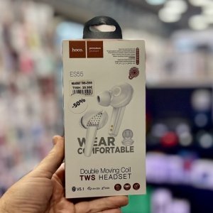 hoco. ES55 TWS Headset με Bluetooth 5.1, Quad-Core Διπλό Δυναμικό Πηνίο και 200h Αναμονής