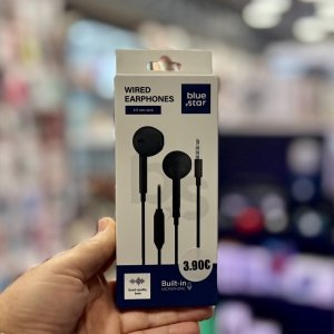 Ενσύρματα Ακουστικά Blue Star (3.5 mm Jack) με Ενσωματωμένο Μικρόφωνο και Ποιότητα Μπάσου