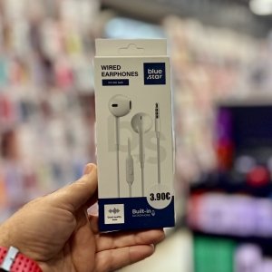 Ενσύρματα Ακουστικά Blue Star (3.5 mm Jack) με Ενσωματωμένο Μικρόφωνο και Ποιότητα Μπάσου