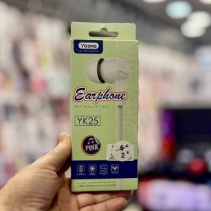 Yookie YK25 Ενσύρματα In-Ear Ακουστικά Handsfree με Anti-Winding Καλώδιο - Ροζ