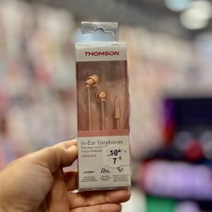Thomson EAR3008LR Ενσύρματα Ακουστικά In-Ear Handsfree, 1.2m, με Επίχρυσο Βύσμα - Ροζ/Μπεζ