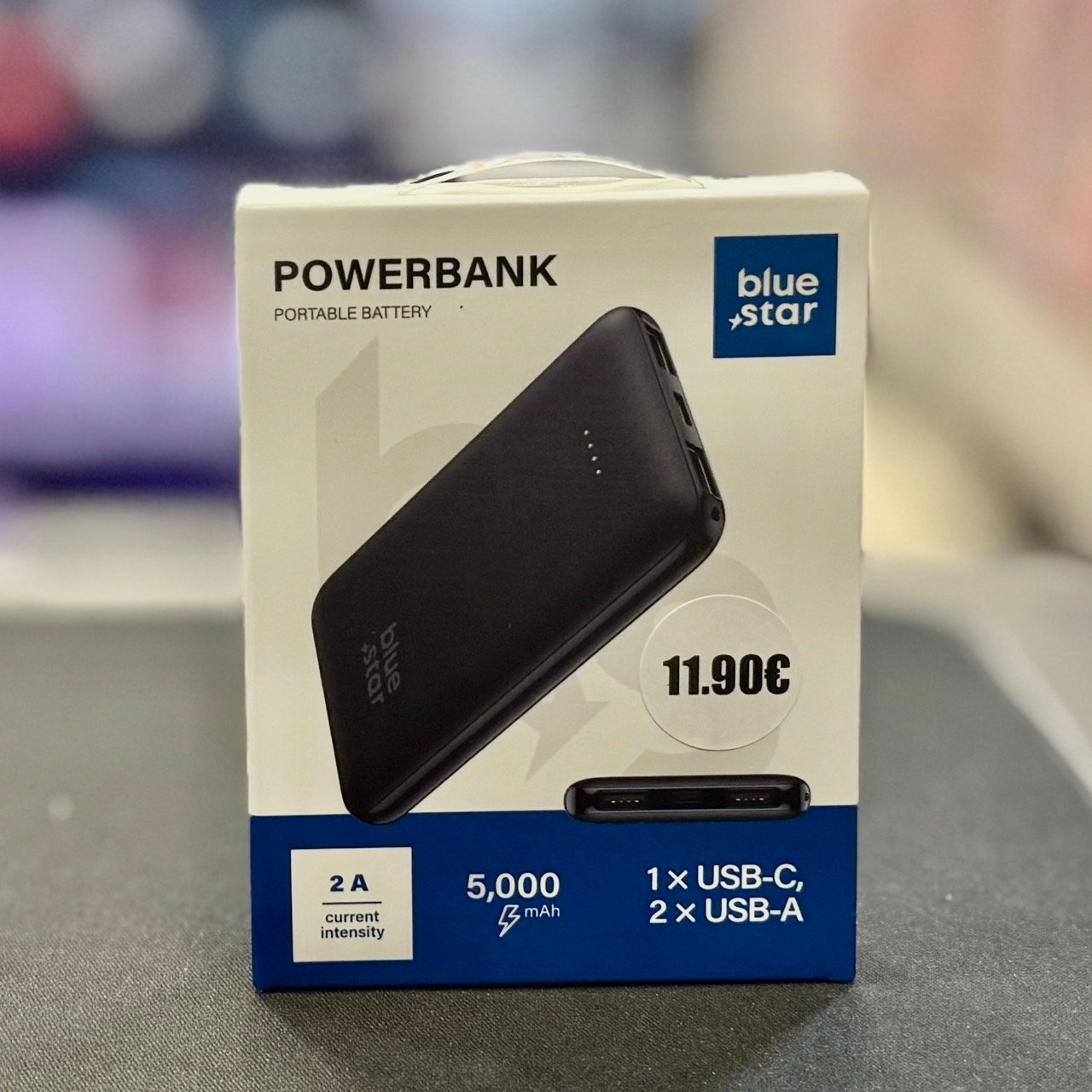Blue Star Powerbank 5000mAh με 3 Θύρες Φόρτισης (USB-C & 2x USB-A) - 2A