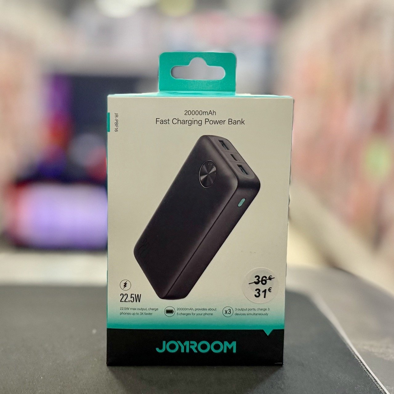 JOYROOM Power Bank 20000mAh 22.5W με 3 Θύρες Έξοδου και Υποστήριξη Power Delivery (PD) Fast Charging