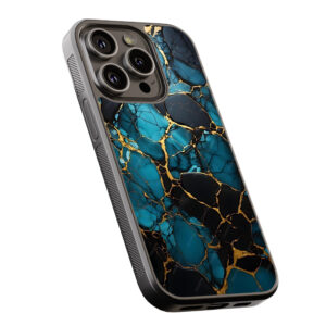 Θήκη iPhone “Turquoise Black Marble”