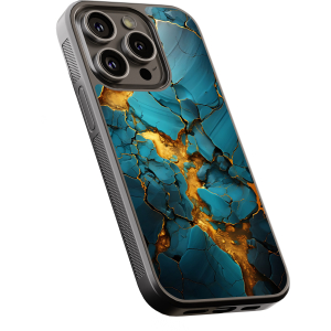 Θήκη iPhone “Blue Gold Crack Marble”