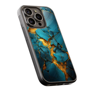 Θήκη iPhone “Blue Gold Crack Marble”