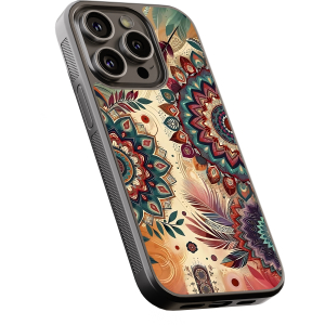 Θήκη iPhone “Boho Mandala Feathers”
