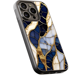 Θήκη iPhone “Royal Blue Marble Gold”