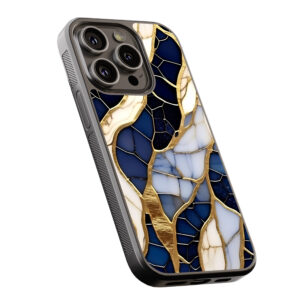 Θήκη iPhone “Royal Blue Marble Gold”