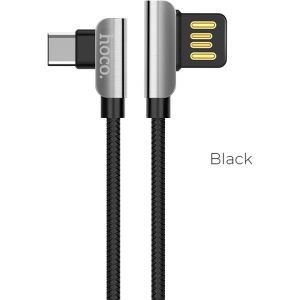 HOCO U42 EXQUISITE STEEL ΜΕΤΑΛΛΙΚΟ ΚΑΛΩΔΙΟ TYPE C ΦΟΡΤΙΣΗΣ & DATA 1.2m, ΜΑΥΡΟ