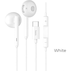 HOCO L10 ACOUSTIC TYPE C EARPHONE, ΛΕΥΚΟ