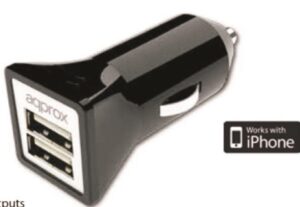 APPROX ΦΟΡΤΙΣΤΗΣ ΑΥΤΟΚΙΝΗΤΟΥ 2USB 5V 3.1A ΜΑΥΡΟ