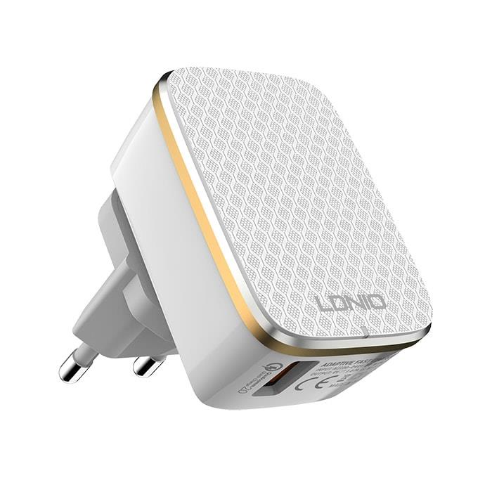 LDNIO A1204Q ΦΟΡΤΙΣΤΗΣ QC3.0 1 PORT + 1M LIGHTNING CABLE