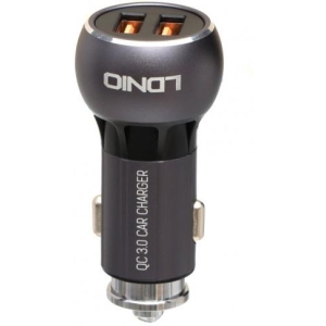 LDNIO C503Q ΦΟΡΤΙΣΤΗΣ ΑΥΤΟΚΙΝΗΤΟΥ QC3.0, 2 PORTS + 1M LIGHTNING CABLE