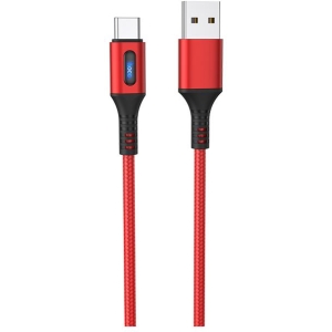 HOCO U79 ADMIRABLE SMART POWER OFF ΚΑΛΩΔΙΟ ΦΟΡΤΙΣΗΣ LIGHTNING, ΚΟΚΚΙΝΟ