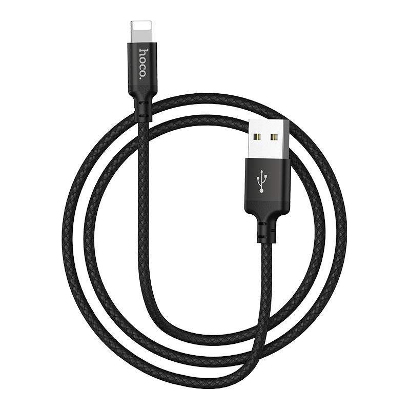 HOCO X14 TIMES SPEED LIGHTNING CHARGING CABLE(L=2M), ΜΑΥΡΟ - Image 2