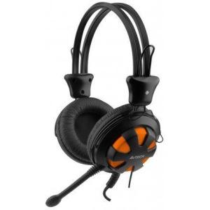 ΑΚΟΥΣΤΙΚΑ HEADSET A4Tech HS-28-3 ΕΝΣΥΡΜΑΤΑ, ΜΑΥΡΟ-ΠΟΡΤΟΚΑΛΙ