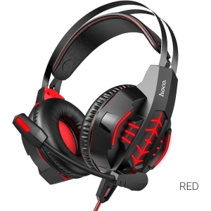HOCO W102 ΑΚΟΥΣΤΙΚΑ GAMING COOL TOUR, ΜΑΥΡΟ-KOKKINO