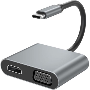 XO HUB001 4 IN 1 TYPEC TO HDMI/VGA/USB3.0/PD CHARGING