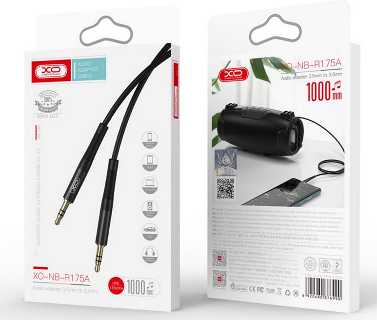 XO NB-R175A ΚΑΛΩΔΙΟ ΗΧΟΥ 3.5MM TO 3.5MM 1M
