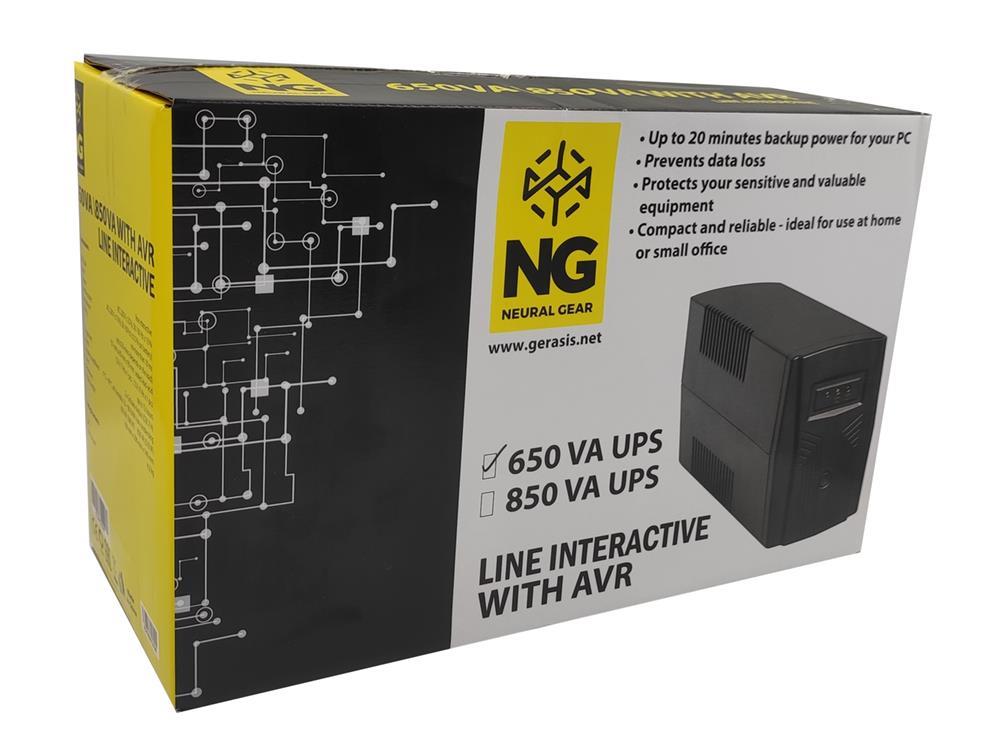 NG UPS 650VA/390W ΜΕ AVR, LINE INTERACTIVE, 2 SCHUKO, 1x 12v7A USB ΘΥΡΑ & RJ11-RJ45 - Image 2