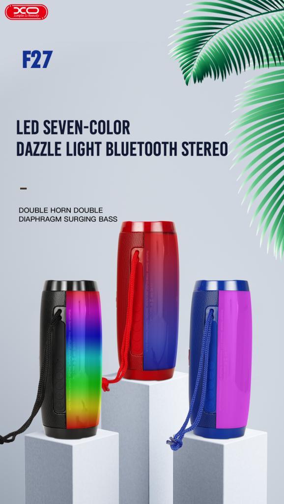 XO F27 ΗΧΕΙΟ BLUETOOTH, RGB LED/FM/TF/UDISK, ΚΟΚΚΙΝΟ - Image 3