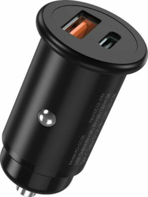 XO CC38 ΦΟΡΤΙΣΤΗΣ ΑΥΤΟΚΙΝΗΤΟΥ 20W PD+QC3.0, ΜΕΤΑΛΛΙΚΟΣ, 2 ΘΥΡΕΣ, ΜΑΥΡΟΣ