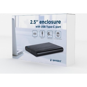 GEMBIRD U3S6 ΘΗΚΗ ΓΙΑ HDD 2.5" USB 3.0 TYPE C, ΑΛΟΥΜΙΝΙΟ, ΜΑΥΡH