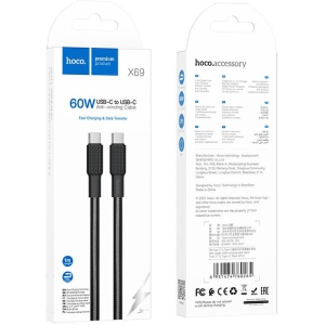 HOCO X69 JAEGER 60W ΚΑΛΩΔΙΟ ΦΟΡΤΙΣΗΣ TYPE-C ΣΕ TYPE-C ΜΑΥΡΟ/ΛΕΥΚΟ