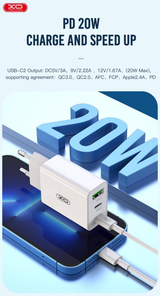 XO ΦΟΡΤΙΣΤΗΣ ΤΑΧΕΙΑΣ ΦΟΡΤΙΣΗΣ L101 20W EU QC3.0+PD - Image 4