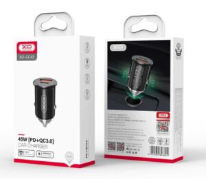 XO CC43 ΦΟΡΤΙΣΤΗΣ ΑΥΤΟΚΙΝΗΤΟΥ PD+QC3.0 45W, 2 ΘΥΡΕΣ, ΜΑΥΡΟ