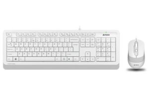 A4TECH SET ΕΝΣΥΡΜΑΤΟ ΠΛΗΚΤΡΟΛΟΓΙΟ - ΠΟΝΤΙΚΙ F1010, ΛΕΥΚΟ