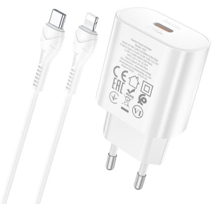 HOCO N22 ΦΟΡΤΙΣΤΗΣ JETTA PD25W, 1 ΘΥΡΑ ΜΕ ΚΑΛΩΔΙΟ PD ΣΕ LIGHTNING