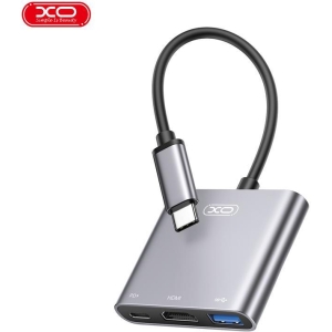 XO HUB011 3 in 1 TYPE-C ΣΕ HDMI, TYPE-C, USB 3.0