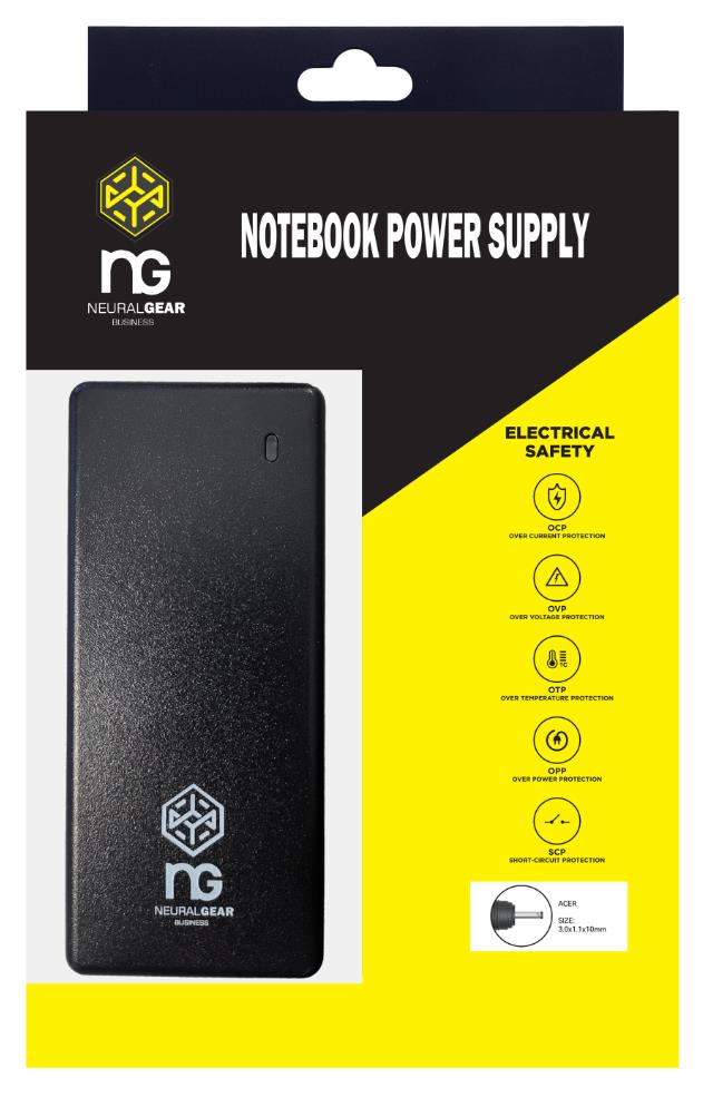 NG ΤΡΟΦΟΔΟΤΙΚΟ ΓΙΑ ACER 19V, 3.42A, TIP SIZE: 3.0x1.1x10mm ΜΕ ΚΑΛΩΔΙΟ ΤΡΟΦΟΔΟΣΙΑΣ